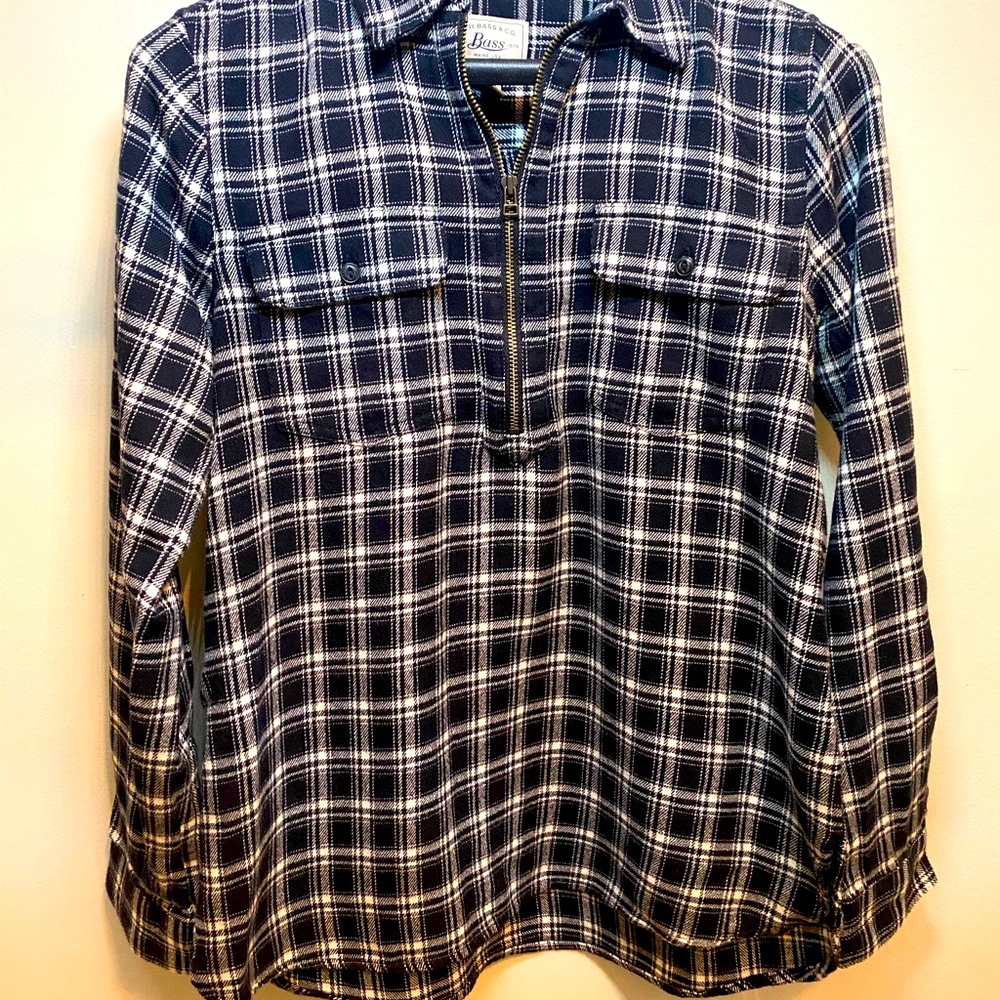 GH Bass and Co Flannel 1/2 Zip size S